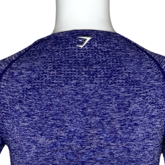 Gymshark Shirt Womens Medium Purple Seamless Crop Top Neutral Workout Athleisure - Picture 6 of 8